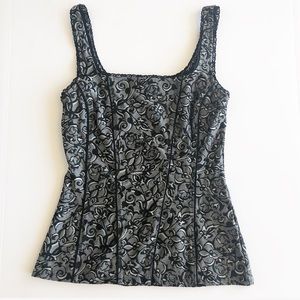 White House Black Market gray floral tank